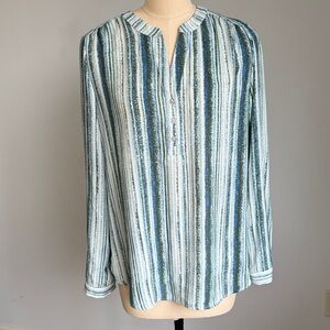 Zac & Rachel Striped Blue and Green Women’s Blouse SZM